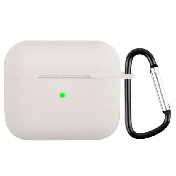 AirPods silikoneetui med karabinhage - Beige Brown