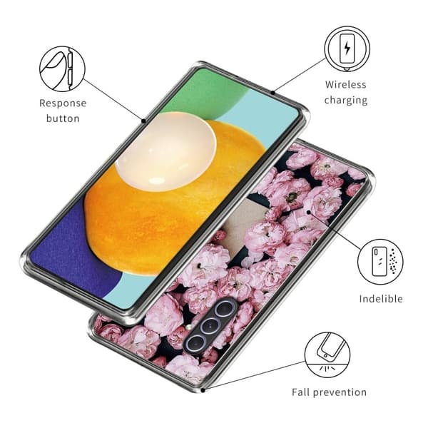 Deco Samsung Galaxy A54 cover - Lyserøde Blomster Pink