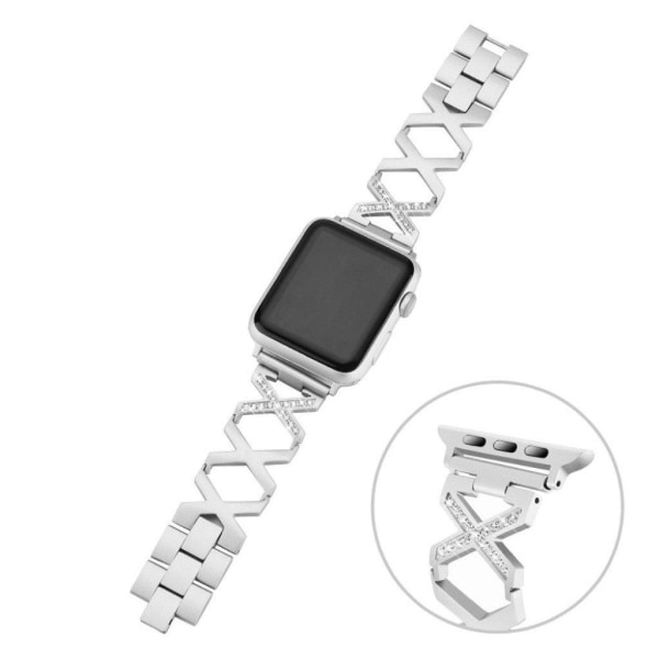 Apple Watch Series 4 44mm X-shape stainless steel watch band - S Silvergrå