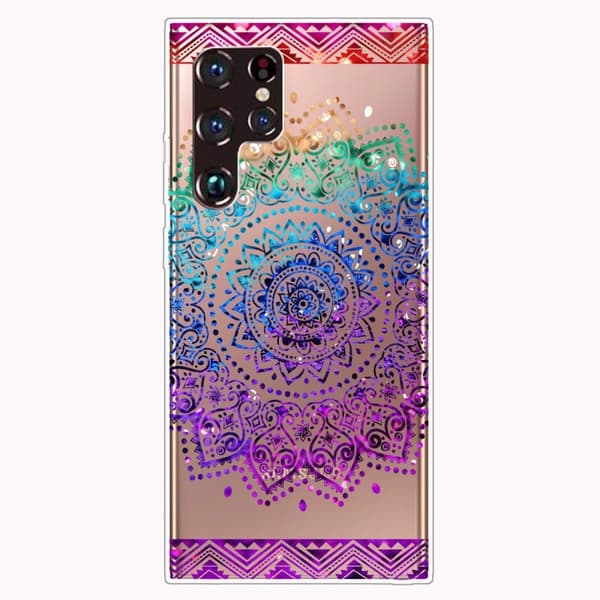 Deco Samsung Galaxy S22 Ultra Suojakotelo - Värikäs Mandala Pattern Multicolor