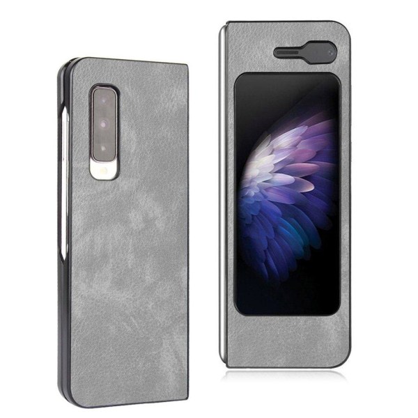 Croco Samsung Galaxy Fold / Samsung Galaxy Fold 5G kotelot - Harmaa Silver grey