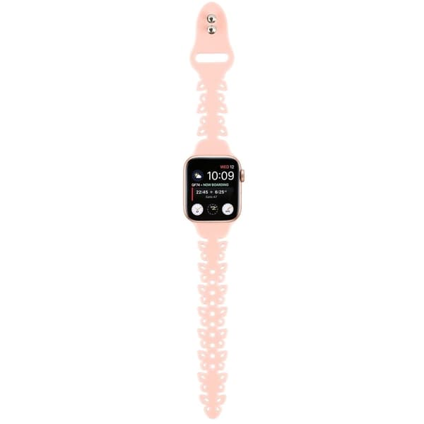 Apple Watch Series 8 (41mm) silikonerem i sommerfuglestil - Lyserød Pink