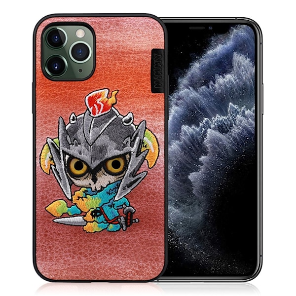 Nimmy söpö lemmikki iPhone 11 Pro kirjailtu kansi - Oranssi Orange