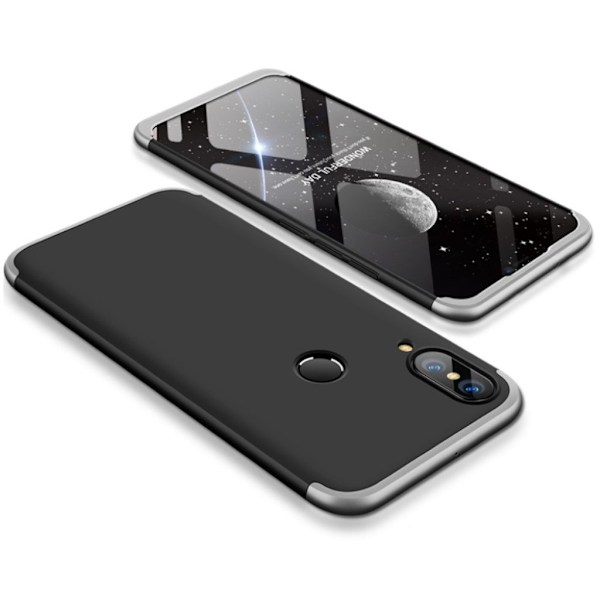 GKK Huawei P20 Lite avtagbart 3-delat matt fodral - Silver / Svart multifärg