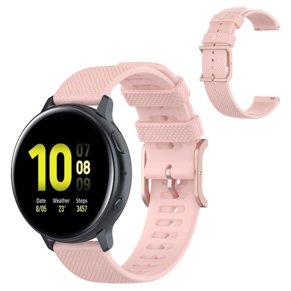 Silikoneurrem til Samsung Galaxy Watch 3 (41mm) / Active - Lyserød Pink
