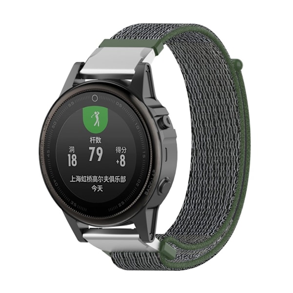 Garmin Fenix 6S / Fenix 5S Plus nylon loop Urrem - Militærgrøn Green
