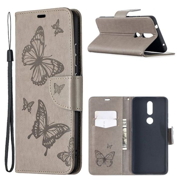 Butterfly Nokia 2.4 Flippetui - Grå Silver grey