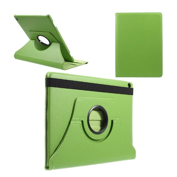 Huawei MediaPad M3 Lite 10.1 Læder etui med roterende stand - Grøn Green