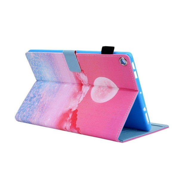 Amazon Fire HD 8 (2017) ainutlaatuinen kuvio nahkainen flip case - Kuu Pink