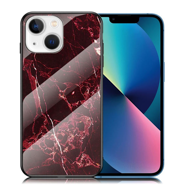 Fantasy Marble iPhone 13 deksel - Blodrød Marmor Red