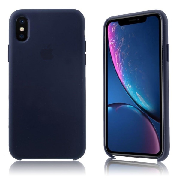 iPhone XS silky solid silicone case - Black Blue multifärg