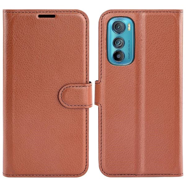 Klassisk Motorola Edge 30 flip etui - Brun Brown