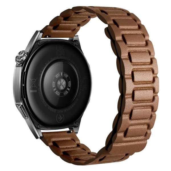 Udskiftning af urrem 20mm Universal 3-Bead Magnetisk læderrem - Brun Brown