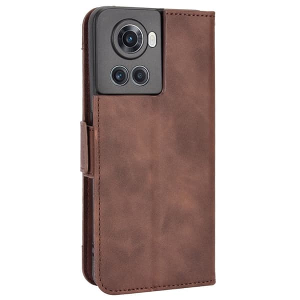 Moderne OnePlus 10R / OnePlus Ace læderetui med pung - Brun Brown