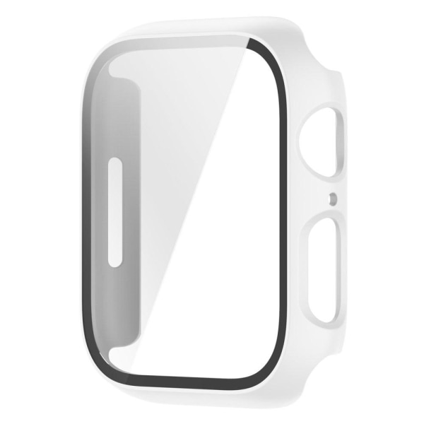 Apple Watch (45mm) 2-in-1 suojakuori karkaistulla lasisuojalla - Valkoinen White