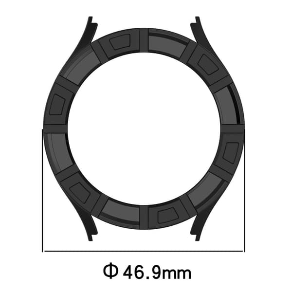 Samsung Galaxy Watch7 44mm Watch Case Hollow Armor Soft Flexible Watch Frame - Sort Black