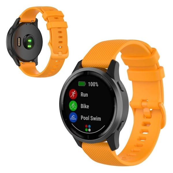 Garmin Vivoactive 4 klockarmband i silikon med rutnätstextur - Gul Gul