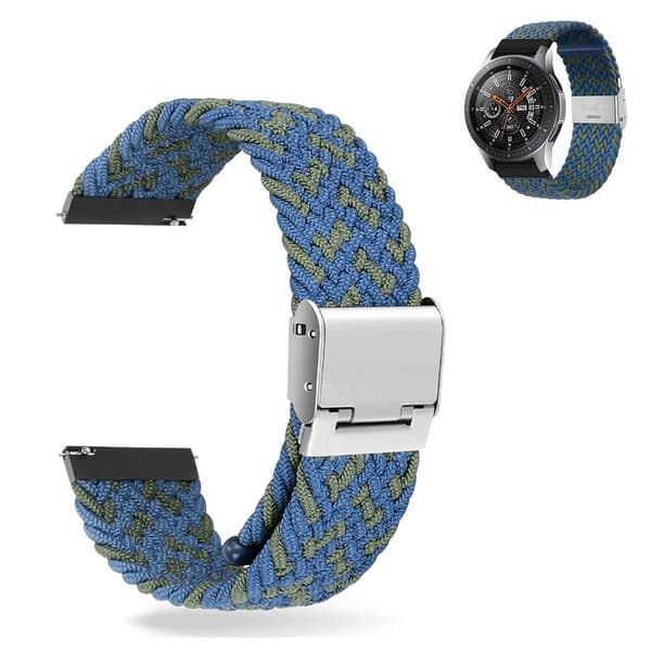 22 mm universal elastisk nylonklokkerem - Blå / Blå Blue