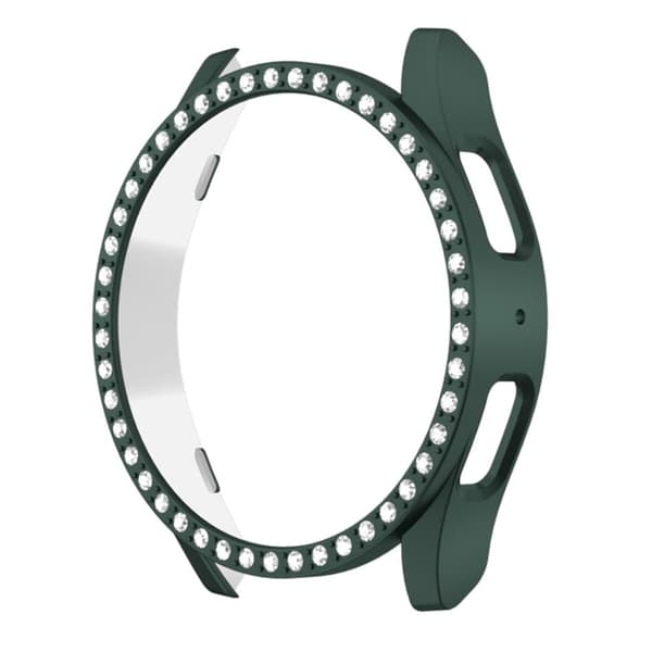 Samsung Galaxy Watch7 40mm Klockfodral Rhinestone Decor Hard Stöttålig Protective Frame - Grön Grön