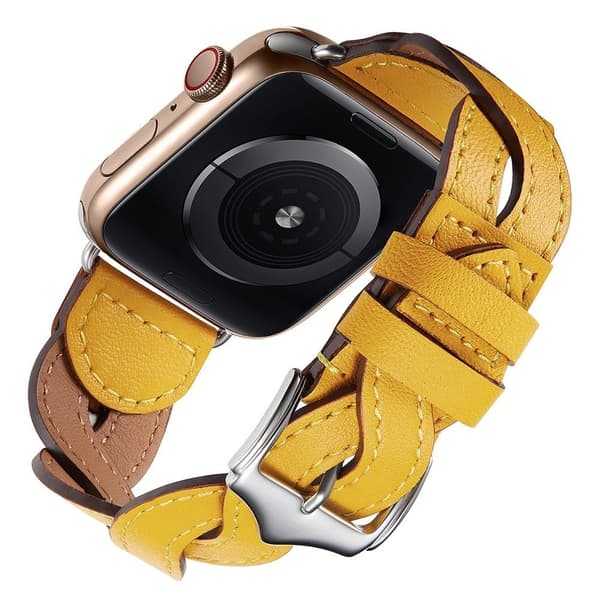 Apple Watch (45mm) nahkainen kellonhihna - Keltainen Yellow