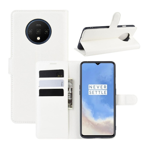 Classic OnePlus 7T flip kotelot - Valkoinen White