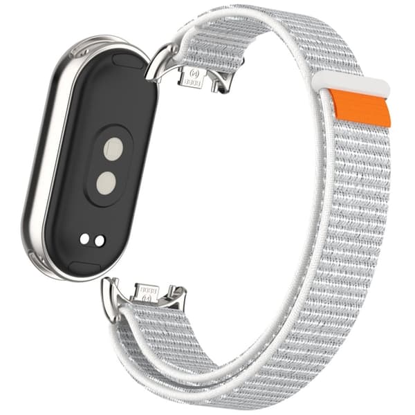 Xiaomi Mi Band 9 / Smart Band 8 Klockarmband Nylon Loop Justerbart handledsband - Snäckskal Silvergrå