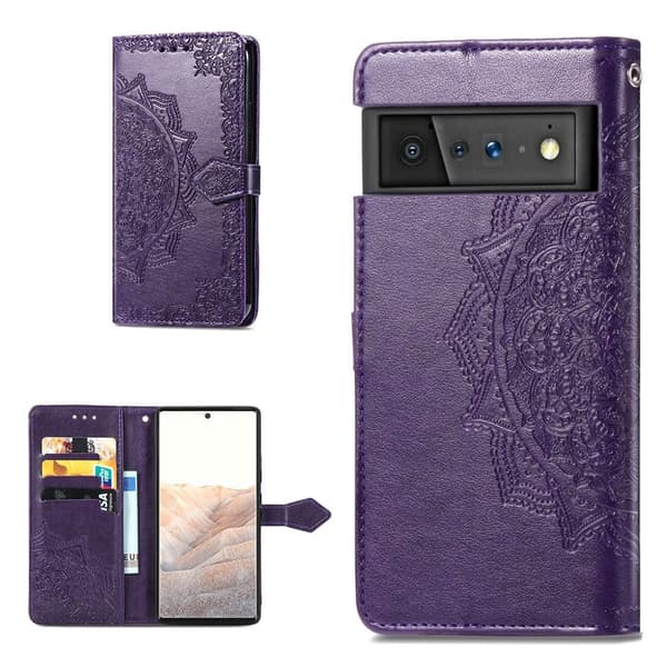 Mandala Google Pixel 6 Pro Läppäkotelo - Violetti Purple