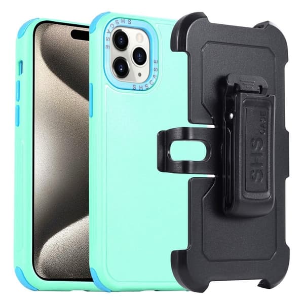 iPhone 15 Plus suojakotelo - Ruohonvihreä + Taivaansininen Blue