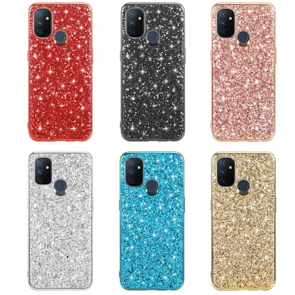 Glitter OnePlus Nord N100 skal - Silver/Grå Silvergrå