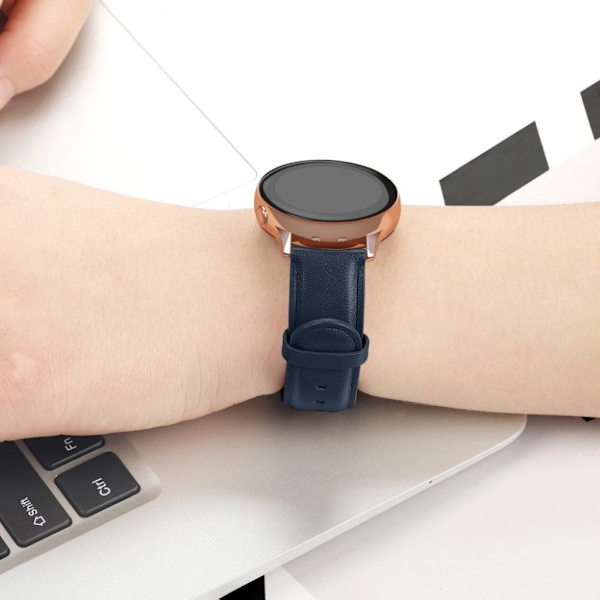 Samsung Galaxy Watch Active 2 - 44mm ægte læder Urrem - Mørkeblå Blue