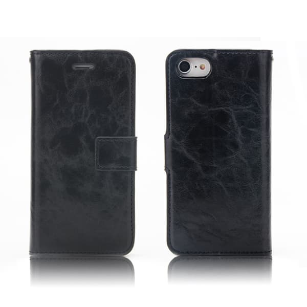 Stauning flippetui med avtakbart elastisk deksel for iPhone 7 Plus / 8 Plus - Svart Black