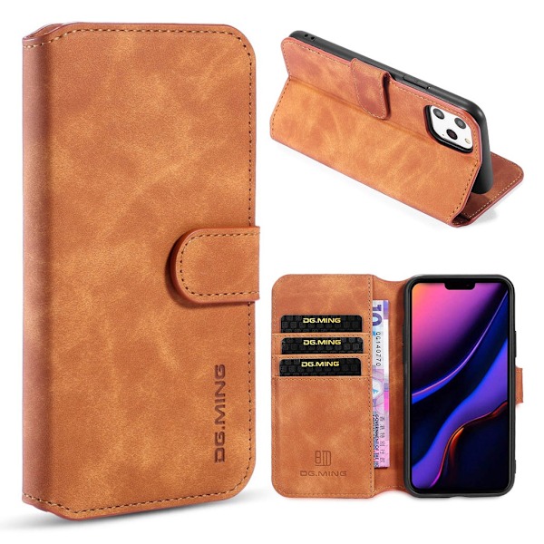 DG.MING iPhone 11 Pro Retro kotelot - Ruskea Brown