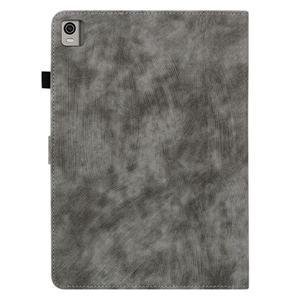 Nokia T21 sødt tigermønster læder flip cover - Grå Silver grey