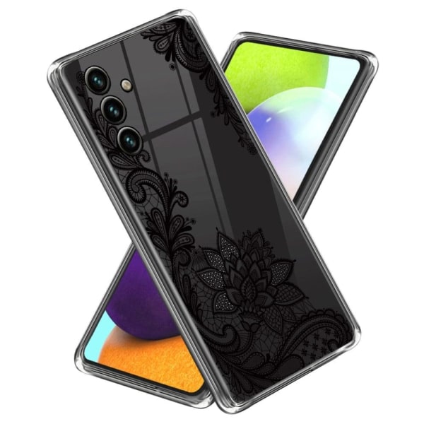 Deco Samsung Galaxy A54 skal - Spetsblomma Svart