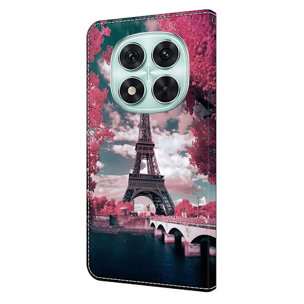 Xiaomi Redmi Note 14 Pro+ 5G plånboksfodral mönster tryck stativ läder flip telefonskal - Eiffeltornet Rosa