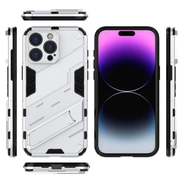 Shockproof Hybrid Suojakuori With A Modern Touch For iPhone 15 Pro - Valkoinen White
