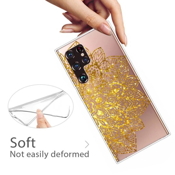 Glitter Samsung Galaxy S22 Ultra cover - Gyldne Glitterblade Gold