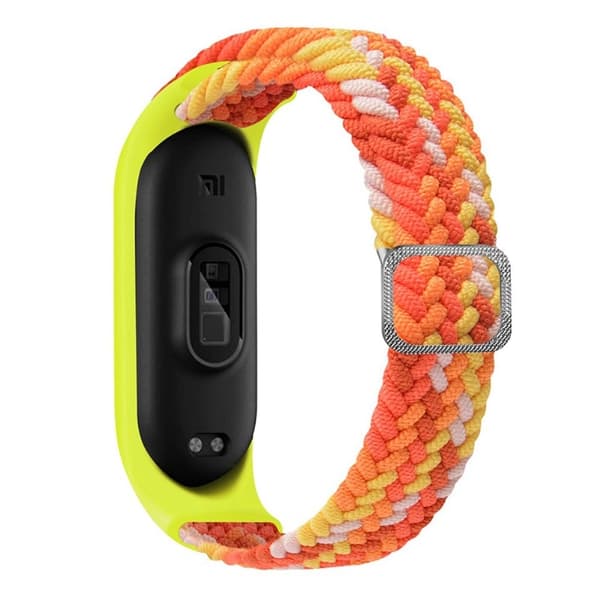 Xiaomi Mi Band 7 / 6 / 5 elastisk nylon-urrem - Farverig Orange Orange