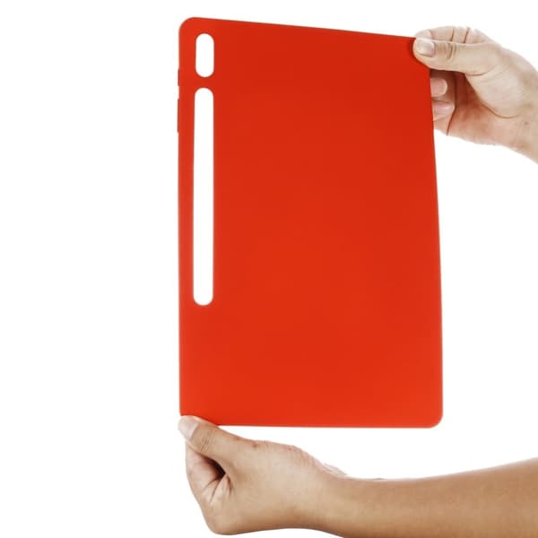 Samsung Galaxy Tab S10 Plus Case Liquid Silicone Anti-Scratch Tablet Cover - Red Red