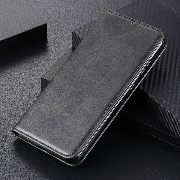 Nokia G11 / Nokia G21 flip etui i ægte læder med pung – Sort Black