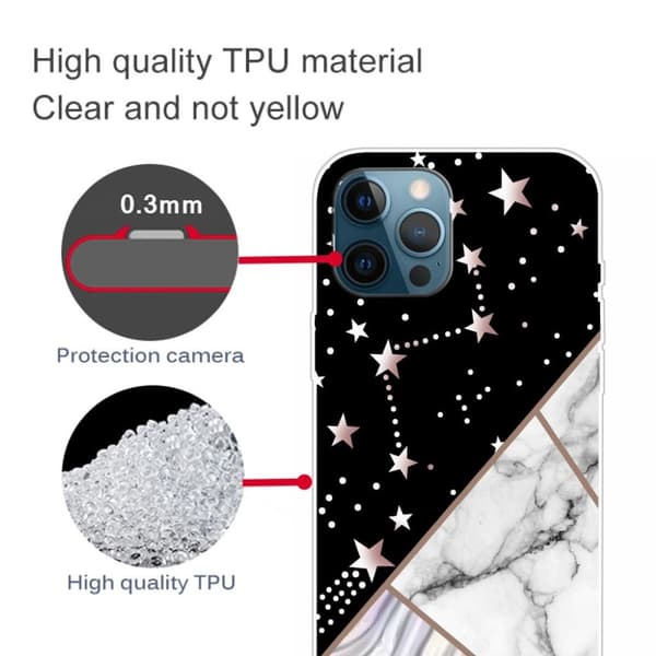 Marble iPhone 13 Pro Max Suojakotelo - Constellation Marble Tile Multicolor