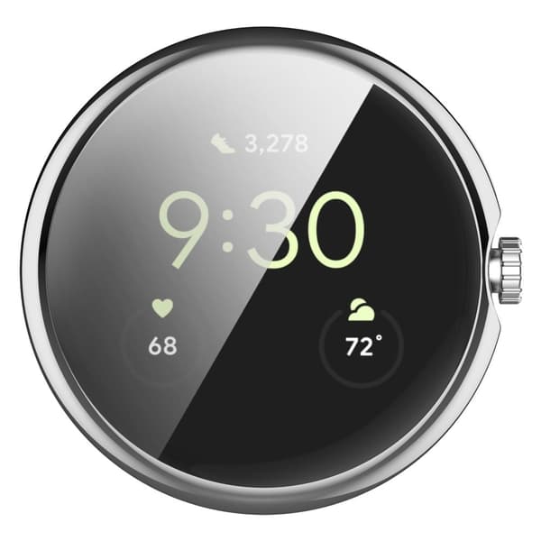 Google Pixel Watch galvaniseringsdeksel med skjermbeskytter - Sølv Silver grey