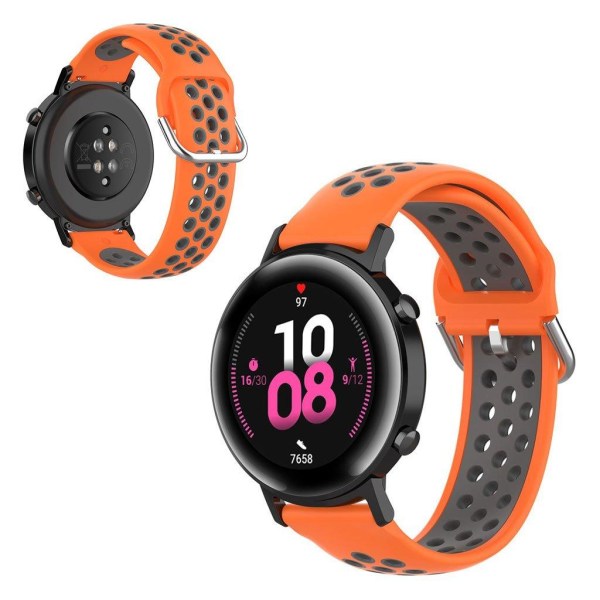 Honor MagicWatch 2 42mm / Huawei Watch GT2 42mm dubbelfärgat klockarmband - Orange / Grå Orange