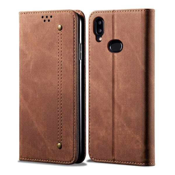 Jeans Samsung Galaxy A10s etui - Kaffe Brown