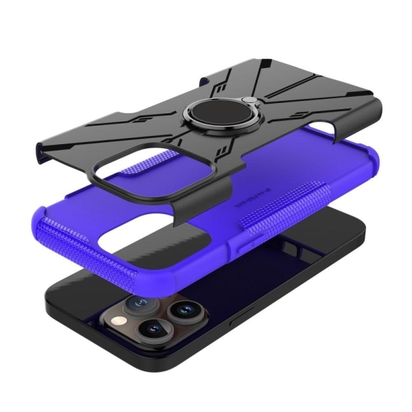 Kickstand-skydd med magnetisk platta för iPhone 14 Pro - Lila Lila