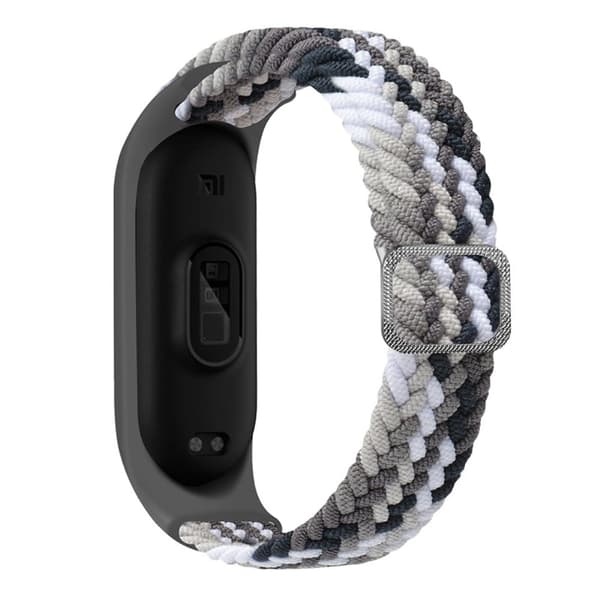 Xiaomi Mi Band 7 / 6 / 5 klockarmband i elastisk nylon - Färgstark Svart Svart