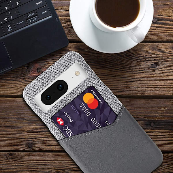 Bofink Google Pixel 8A cover med kortholder - Grå Silver grey