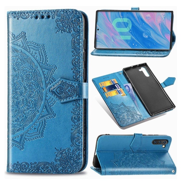 Mandala Samsung Galaxy Note 10 Flip kotelot - Sininen Blue