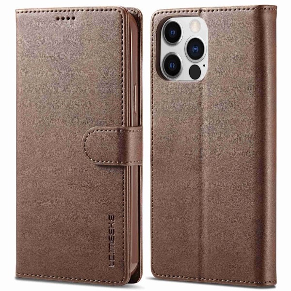 LC.IMEEKE iPhone 14 Pro Läppäkotelo - Ruskea Brown