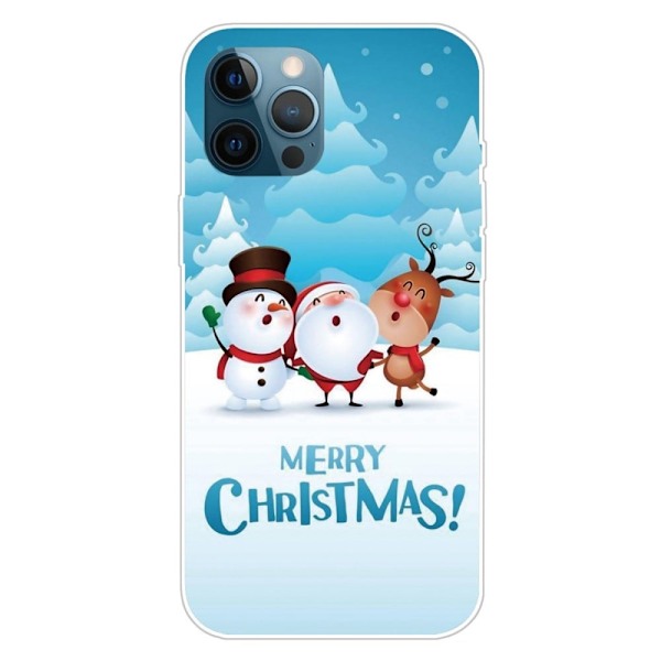 Julfodral till iPhone 14 Pro - Snöfältets Vänner Blå